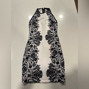Black and white floral dress